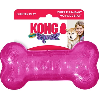 KONG® Squeezz Crackle Bone Assorted - chrupiąca kość dla psa